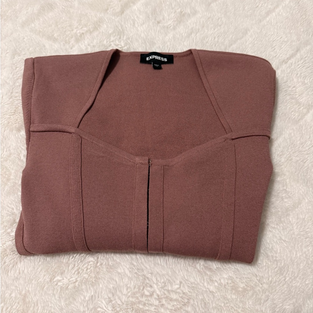 Express Dusty Rose Knit Top